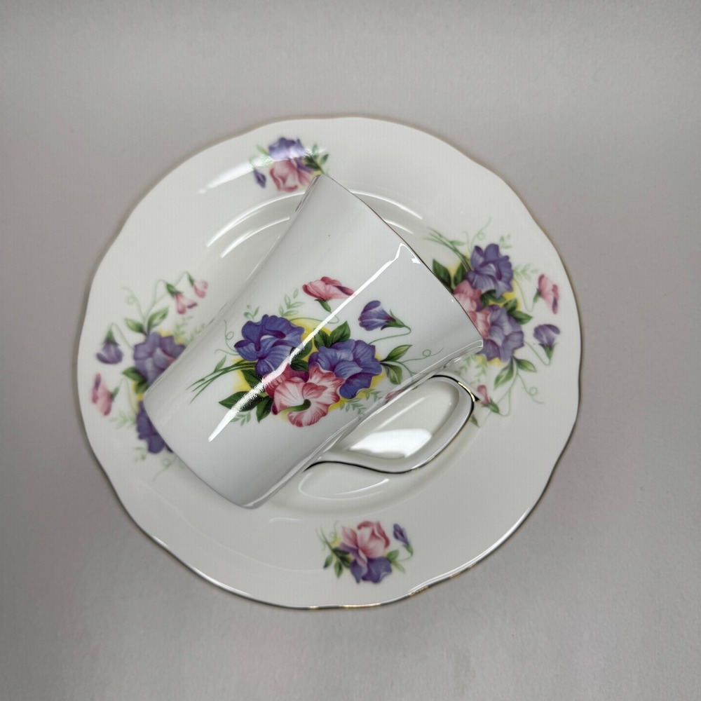 Duchess Fine Bone China‎ Mug and Plate Set Floral Sweet Pea Made in England